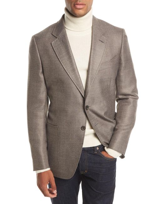Tom ford O'connor Twill Two-button Blazer in Brown for Men | Lyst