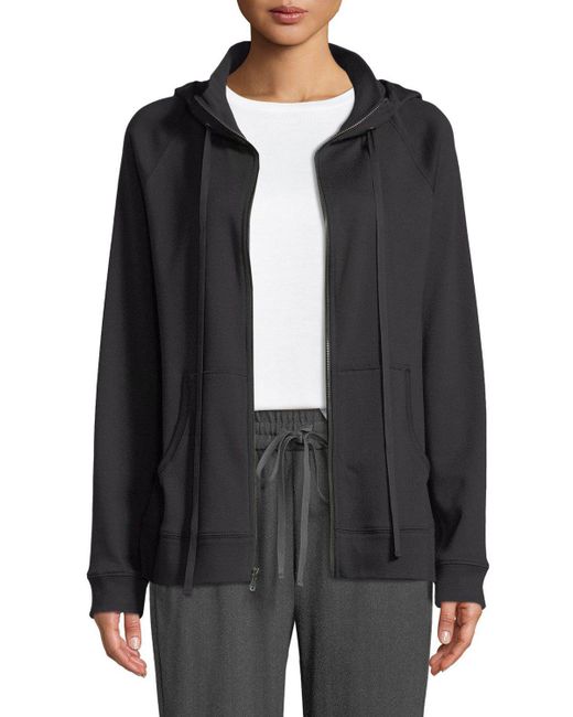 eileen fisher black hooded jacket