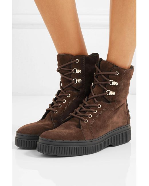 tod's shearling lined boots