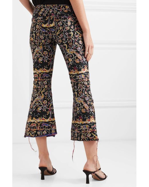 Lyst - Marques'Almeida Cropped Frayed Brocade Flared Pants in Black