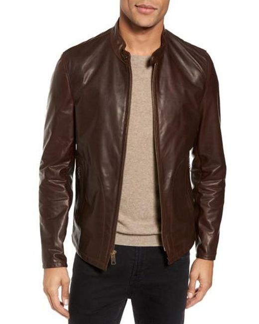 Lyst Schott Nyc Cafe Racer Unlined Cowhide Leather Jacket In Brown Schott Nyc Brown Cafe Racer Unlined Cowhide Leather Jacket For Men Lyst