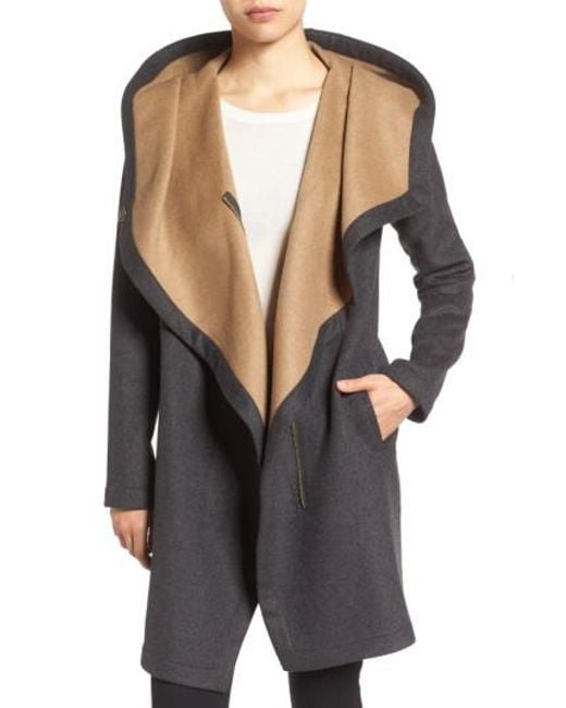 Image result for vince camuto double face hooded drape coat