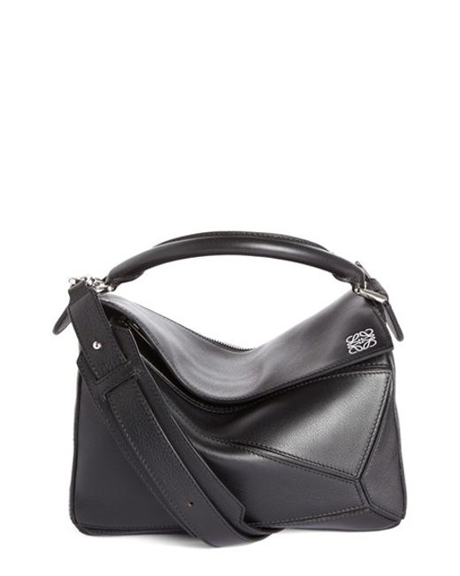 Loewe 'mini Puzzle' Calfskin Leather Bag in Black | Lyst