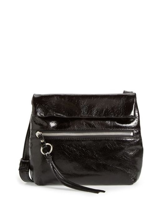 Hobo &#39;small Adira&#39; Glazed Leather Crossbody Bag in Black | Lyst