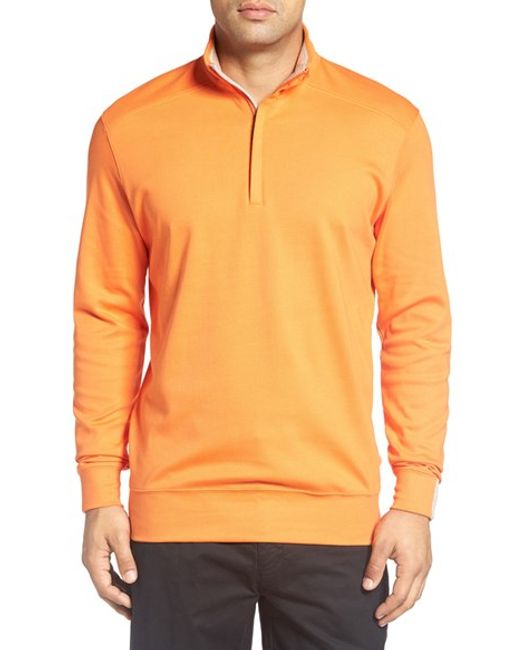 Bobby jones 'new Leaderboard' Quarter Zip Pullover in Orange for Men | Lyst