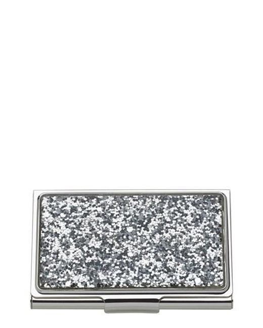 Kate Spade Glitter Business Card Holder Metallic In