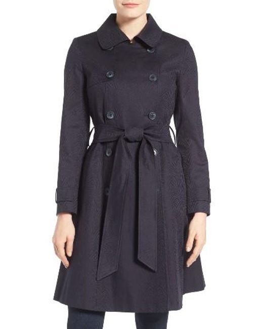 Charles gray london Zebra Stripe Trench Coat in Blue Lyst