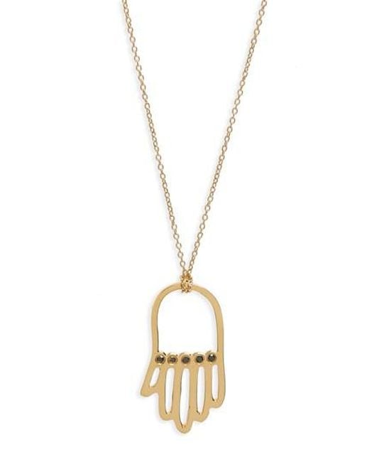 Lyst Iconery X Rashida Jones Black Diamond Hamsa Pendant Necklace Iconery Metallic X Rashida Jones Black Diamond Hamsa Pendant Necklace Lyst