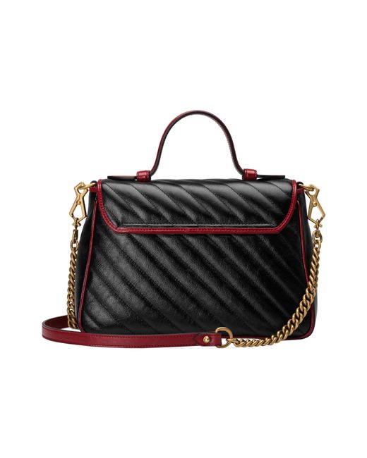 Gucci Small Gg Marmont 2.0 Matelassé Leather Top Handle Bag in Metallic - Lyst
