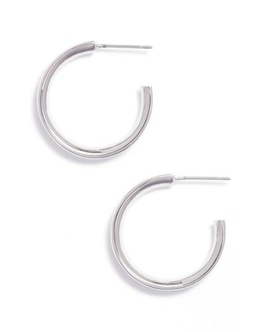 Lyst Stella Valle Heart Shaped Hoop Earrings In Metallic Stella Valle Metallic Heart Shaped Hoop Earrings Lyst