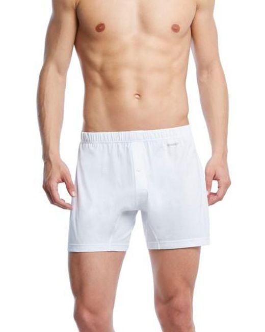 Lyst 2xist Pima Cotton Knit Boxers In White For Men 6234