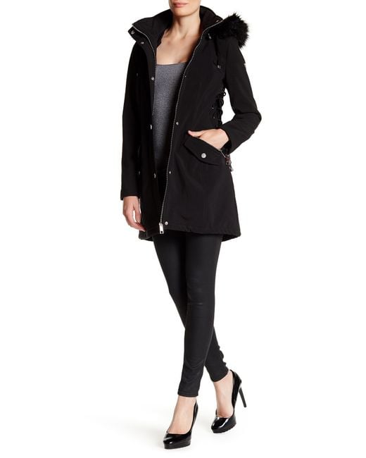 guess long black coat