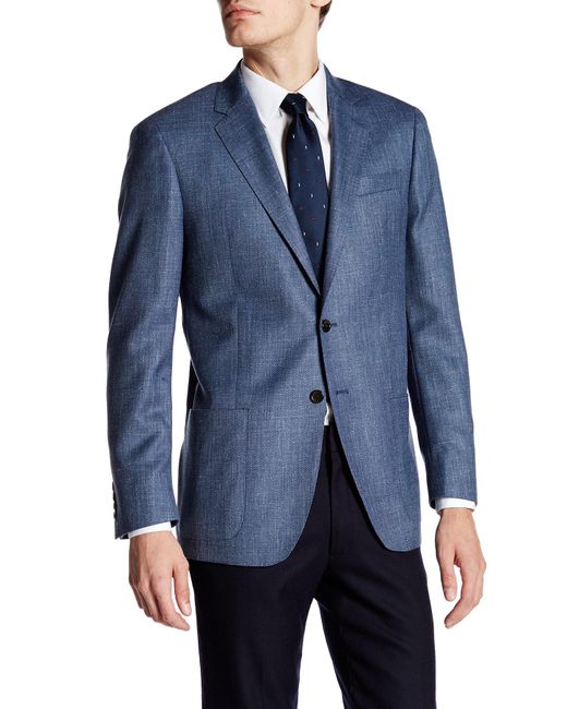 Lyst - Todd snyder Denim Blue Woven Two Button Notch Lapel Wool Blend ...