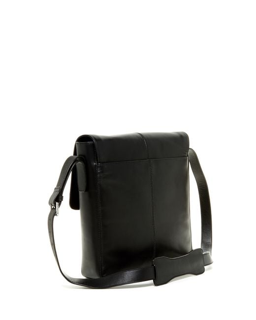 Cole haan Smooth Leather Messenger Bag in Black - Save 50% | Lyst