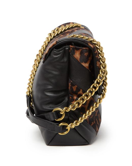 Kurt Geiger Faux Fur Soho Leather Shoulder Bag Lyst