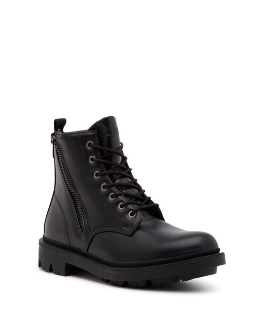 guess logo combat boots