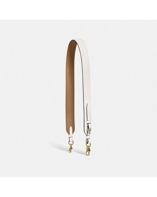 COACH Leather Novelty Strap in Chalk/Gold (Metallic) Lyst