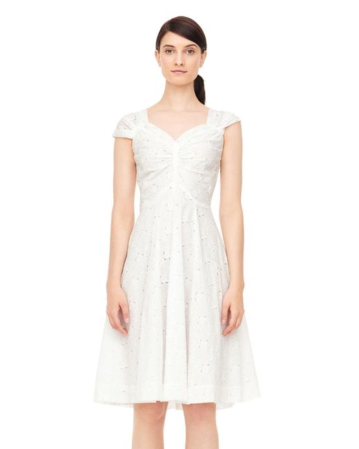Lyst Rebecca Taylor La Vie Sweet Pea Embroidered Dress In White Rebecca Taylor White La Vie Sweet Pea Embroidered Dress Lyst