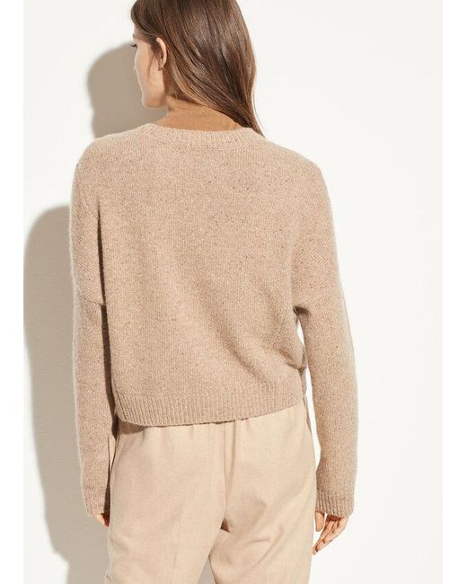 Vince Cashmere Double Seam Crew in Camel (Natural) - Lyst