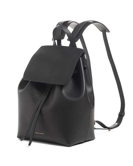 Mansur Gavriel Leather Coated Mini Backpack in Black ...