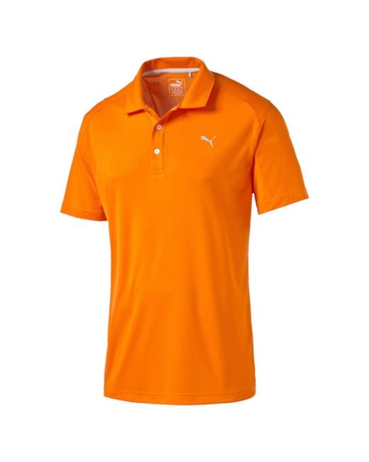 Puma Pounce Golf Polo Shirt in Orange for Men | Lyst