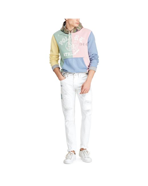 ralph lauren patchwork fleece jogger