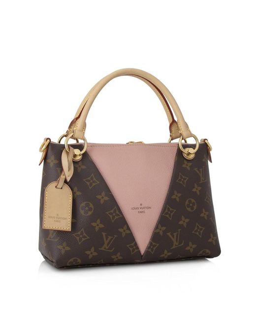 Louis Vuitton Pre-owned Monogram Canvas V Tote Bb in Brown - Lyst