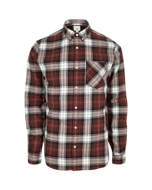 red long sleeve button up