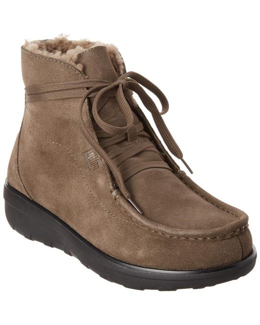 Fitflop Loaff Nubuck Boot in Brown - Save 14.035087719298247% - Lyst