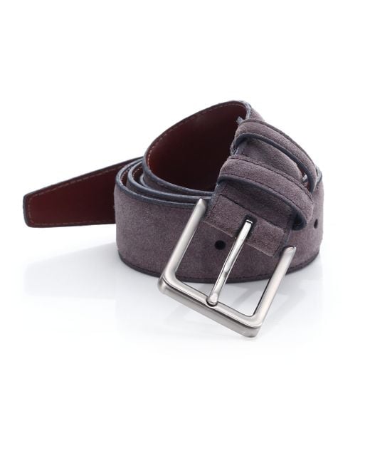 Saks fifth avenue Solid Suede Belt in Gray for Men | Lyst