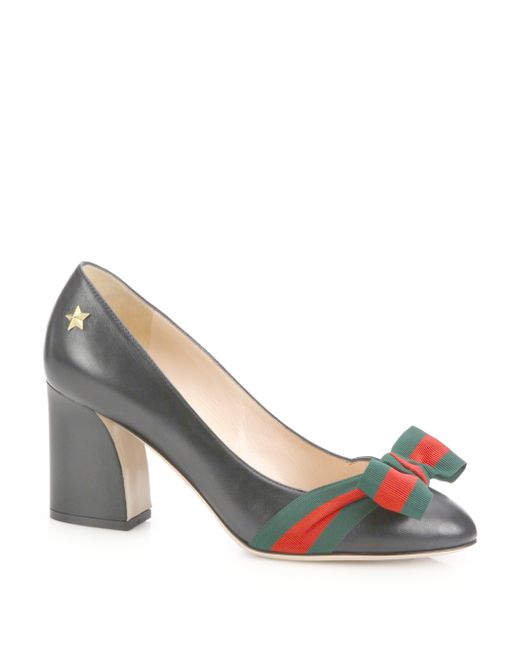 formal pumps with grosgrain ribbon bow