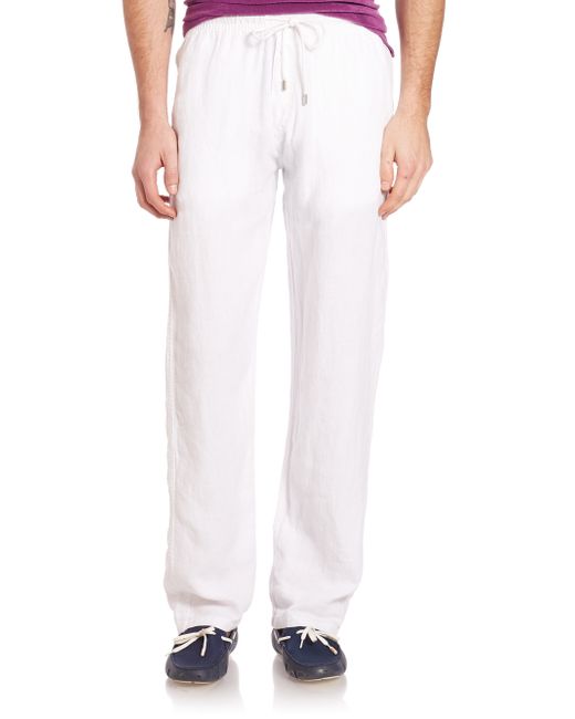 Vilebrequin Linen Pants in White for Men | Lyst