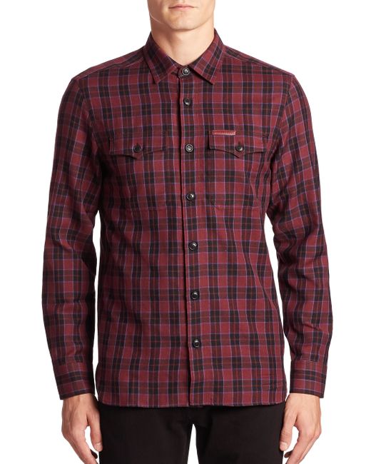 Burberry Wool Blend Plaid Shirt in Multicolor for Men | Lyst