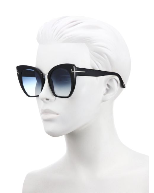 Tom Ford Samantha 55mm Cropped Cat Eye Sunglasses In Black Lyst