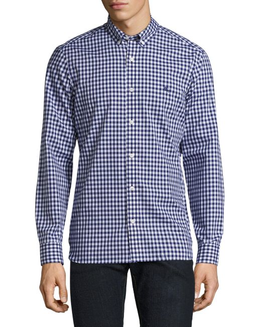 Burberry Stopford Cotton Button-down Shirt in Blue for Men | Lyst