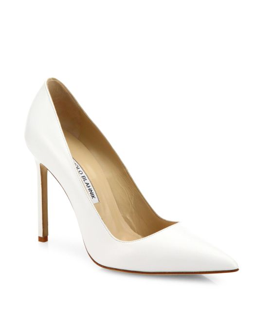 manolo blahnik bb pump white