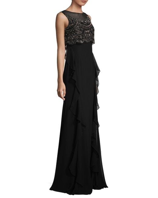 Lyst - Basix black label Embellished Popover Gown in Black