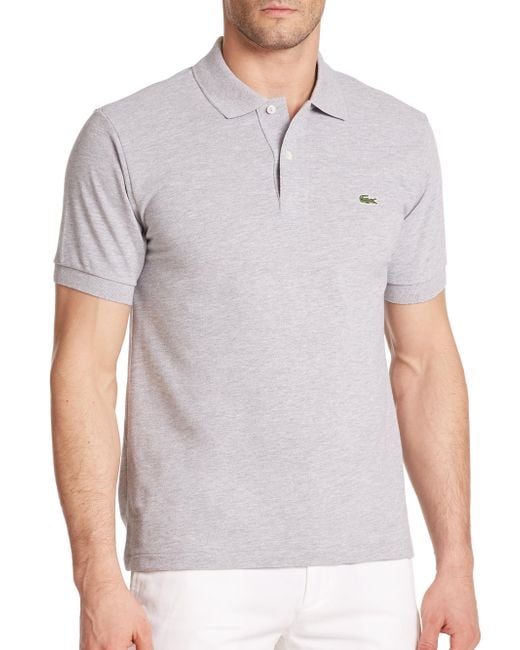 Lacoste Classic Cotton Pique Polo in Gray for Men | Lyst