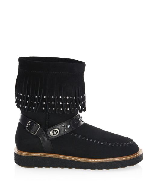 Lyst Coach Roccasin Shearlinglined Suede Boots in Black