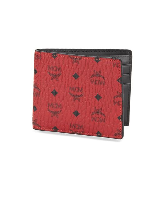 mcm coated canvas wallet on a chain