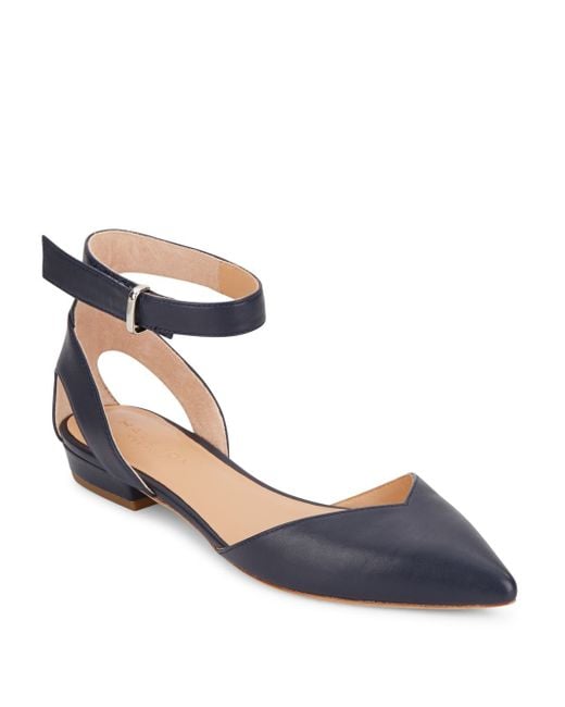 navy blue pointed toe flats