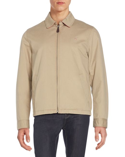 Gant Regular-fit Cotton Golf Jacket in Natural for Men | Lyst