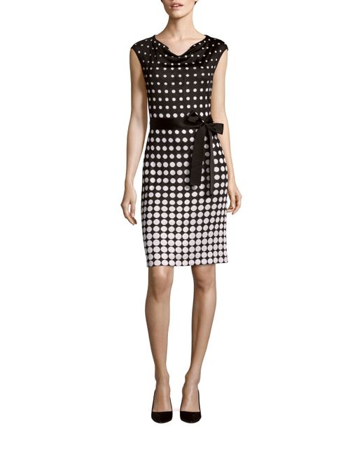 Black and white polka dot sheath dress tommy hilfiger