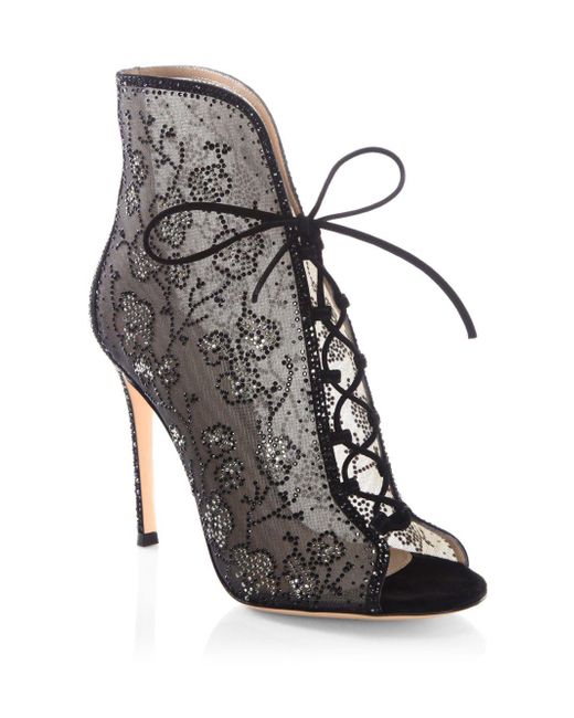 lace mesh booties