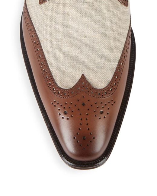 Lyst - Mezlan Wingtip Monk Strap Shoes in Brown for Men