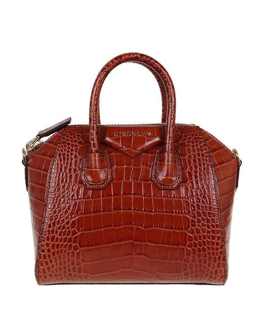 Givenchy Antigona Mini Croc-effect Leather Tote in Red - Save 17% - Lyst