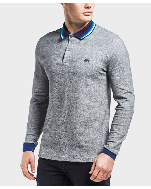 Download Lacoste Multi Collar Long Sleeve Polo Shirt in Gray for ...