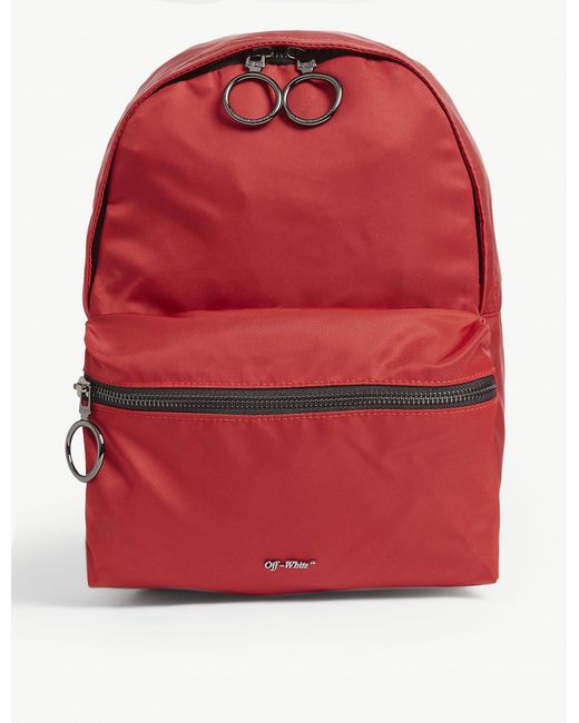 Off-White c/o Virgil Abloh Mini Nylon Backpack in Red for Men - Lyst