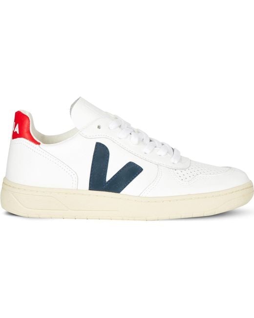 Veja V10 Leather Trainers in White for Men - Lyst