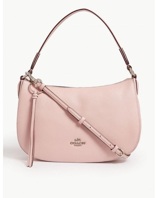 Lyst - COACH Sutton Pebbled Leather Cross-body Bag in Pink